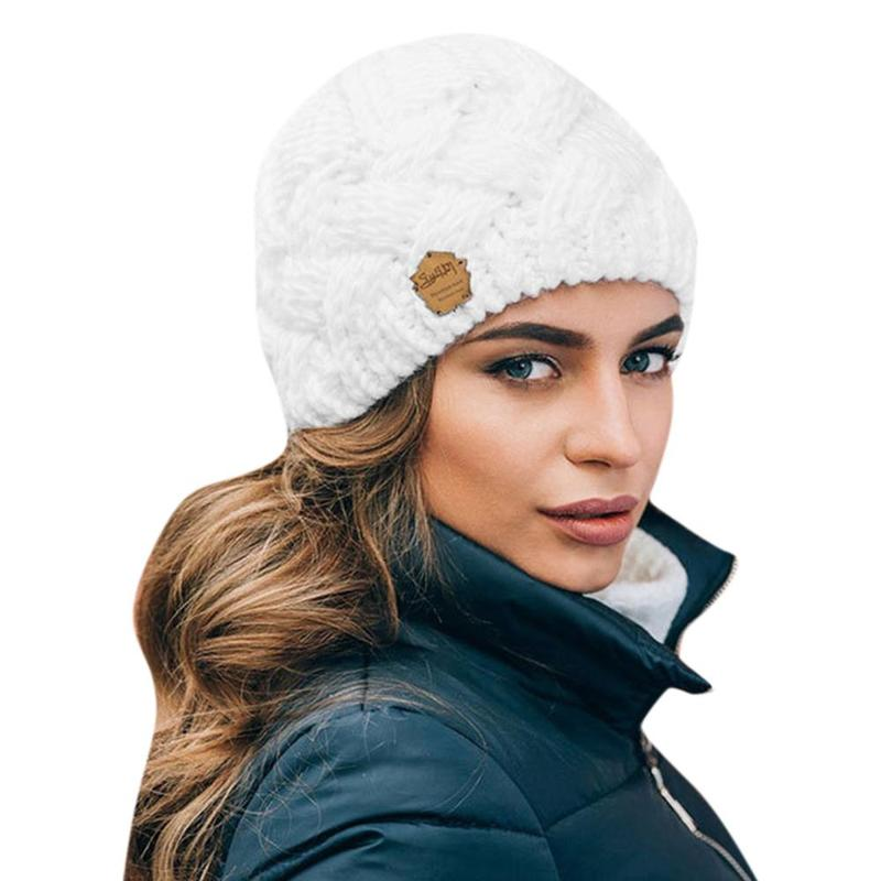 Womens Knitted Beanie Cap Winter Warm Slouch Hat Outdoor Skateboard Ski Hats Skullcap