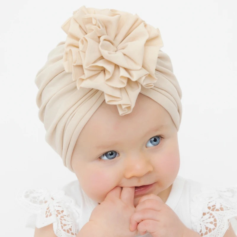 2021 New Baby Hat Cute Flower Baby Girl Hat Soft Cotton Baby Turban Beanie Newborn Infant Baby Cap