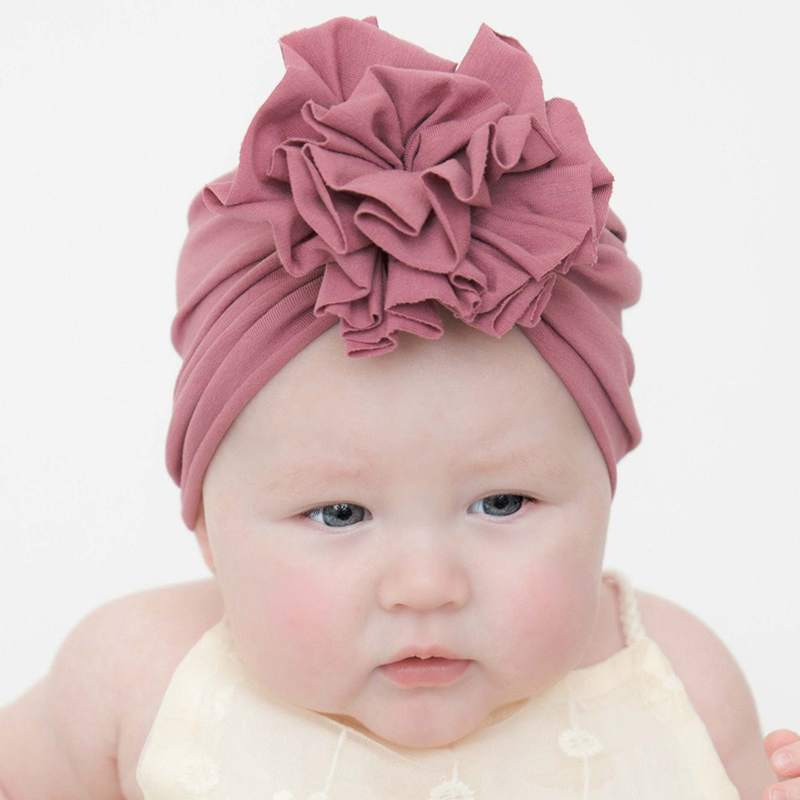 2021 New Baby Hat Cute Flower Baby Girl Hat Soft Cotton Baby Turban Beanie Newborn Infant Baby Cap
