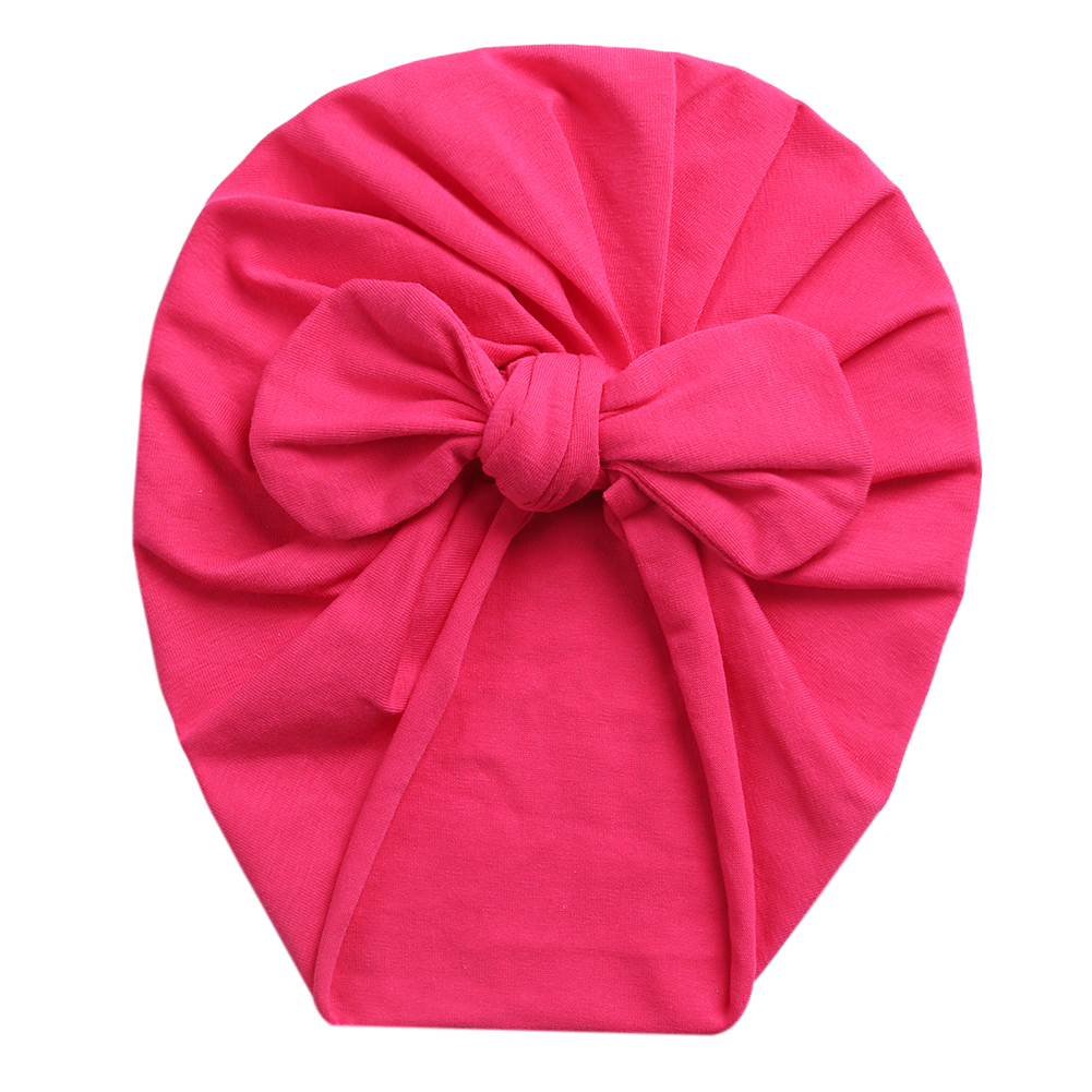 Solid Baby Cotton Beanies Cute Bear Ear Bowknot Turban Hats for Newborn Baby Boy Girls Headwraps