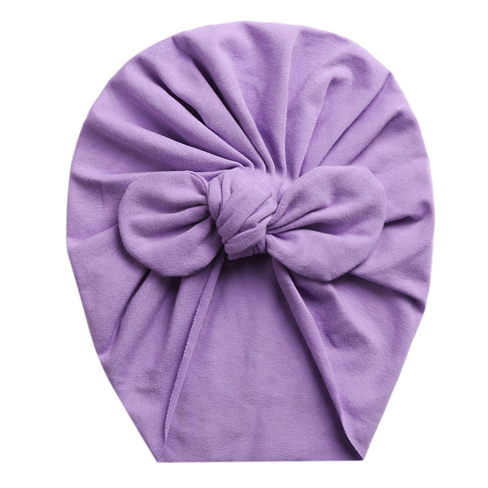 Solid Baby Cotton Beanies Cute Bear Ear Bowknot Turban Hats for Newborn Baby Boy Girls Headwraps