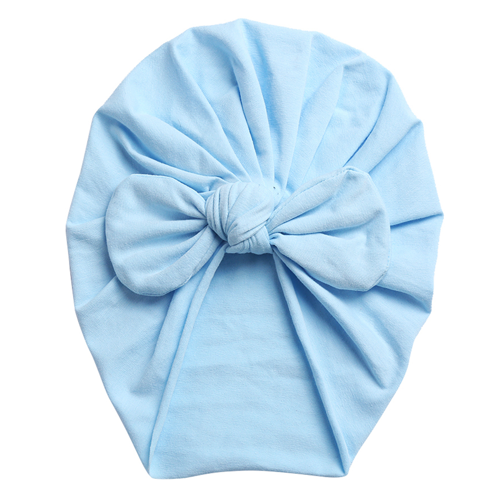 Solid Baby Cotton Beanies Cute Bear Ear Bowknot Turban Hats for Newborn Baby Boy Girls Headwraps