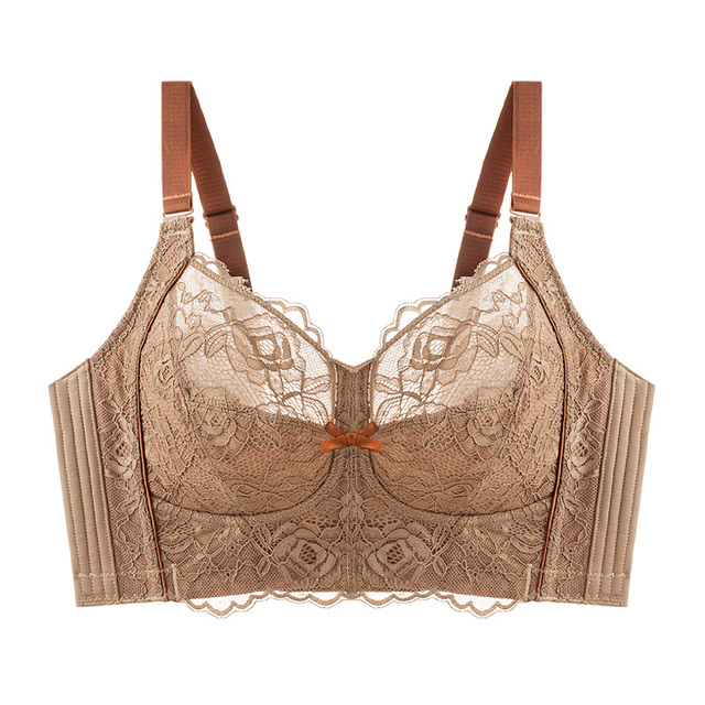 Women Full Coverage Wire Free Non-Foam Lace Bra 34 36 38 40 42 B C D E F