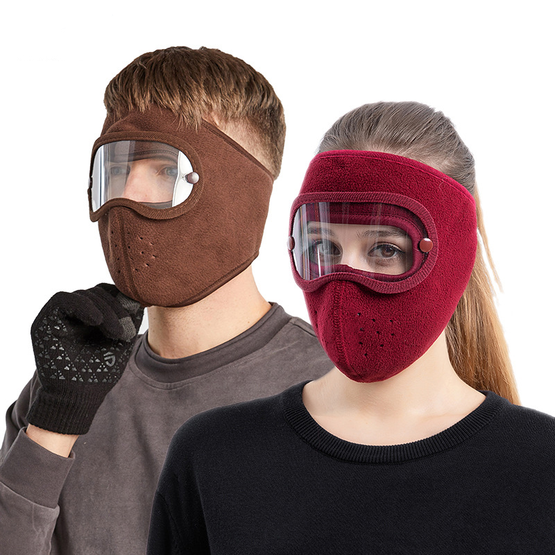 Autumn And Winter Thickened Hat Warm Masked Hat Suede Riding windproof high Definition ANTI FOG