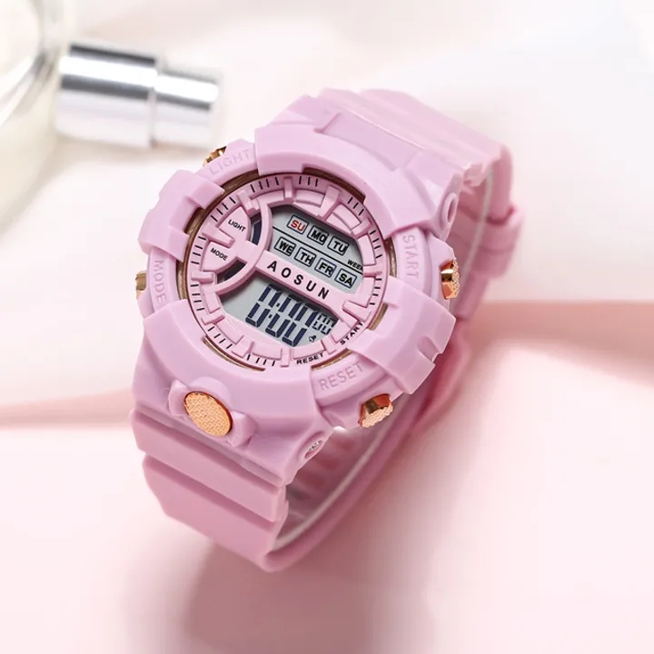 Chirldren Digital Watch Colorful Sport LED Waterproof Wrist Watch  Student Girls Beautiful Watch