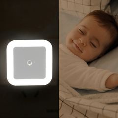 LED Night Light Mini Light Wireless Sensor Control Baby Feeding Lamp EU  Plug Nightlight Living Room White 65*65*28mm 0.5W