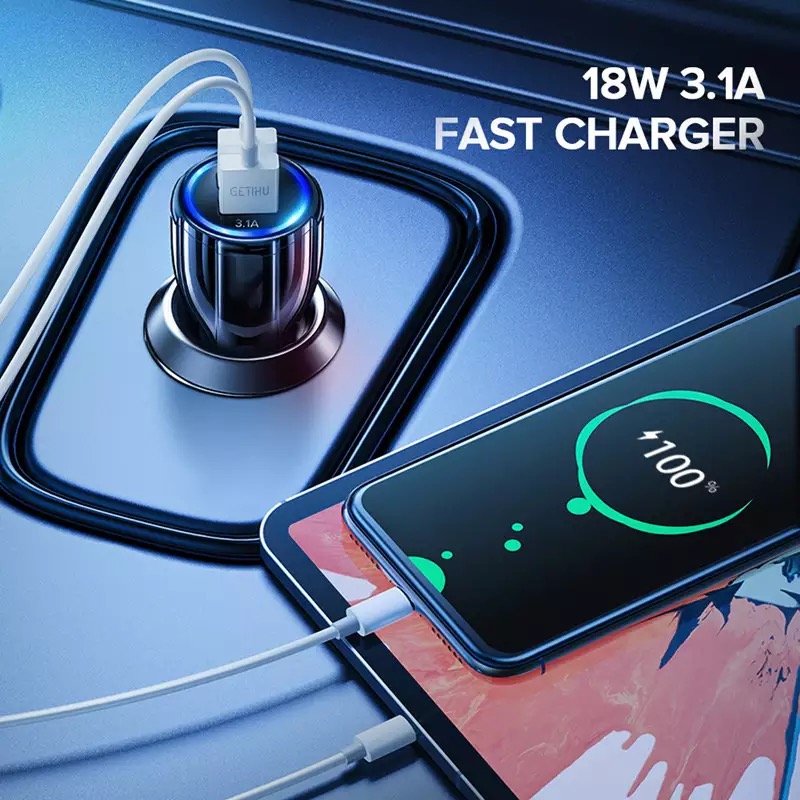 Car Charger Usb Quick Charge 3.0 For Mobile Phone Dual Usb Car Charger Qc 3.0 Fast Charging Adapter