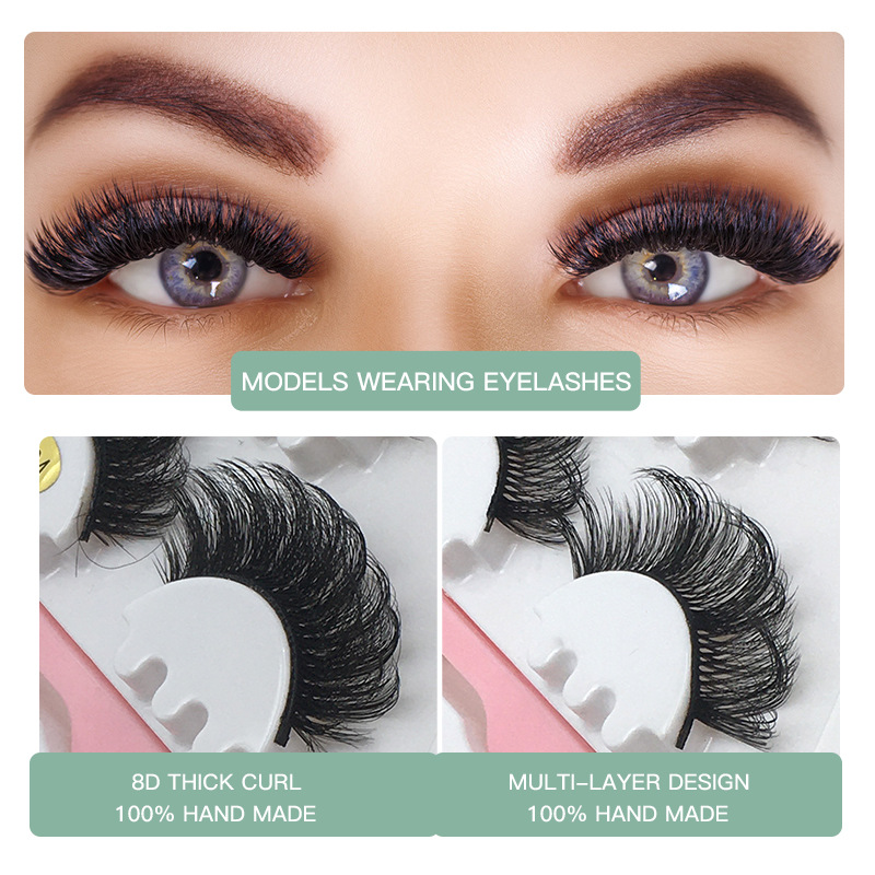 5Pair100% Real Fake Mink Eyelashes 3D Natural False Eyelashes 3d Mink Lashes Soft Eyelash Extension