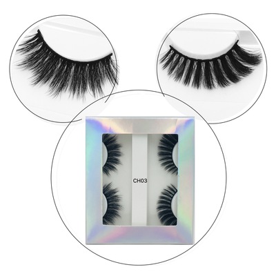 2 Pairs natural false eyelashes thick real 3d long mink eyelashes soft fake eeyelash extension