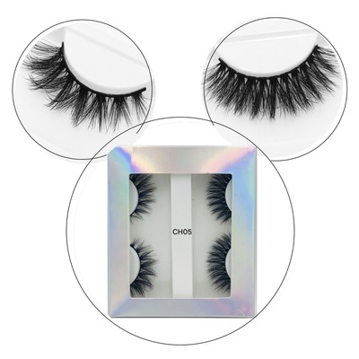 2 Pairs natural false eyelashes thick real 3d long mink eyelashes soft fake eeyelash extension