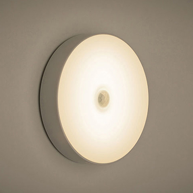 LED Night Light Mini Round Light Sensor Control No Flicker Nightlight Wall Lamp For Children Kids