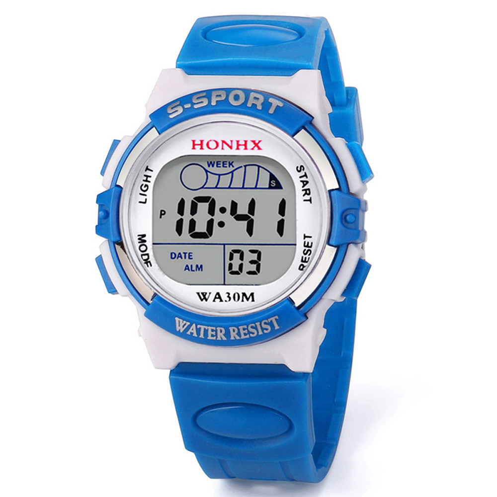 Pink Children Digital Watches Silicone Strap Boys Girls Electronic Watch Alarm Cute Students Led Clock Montre Enfant Simple