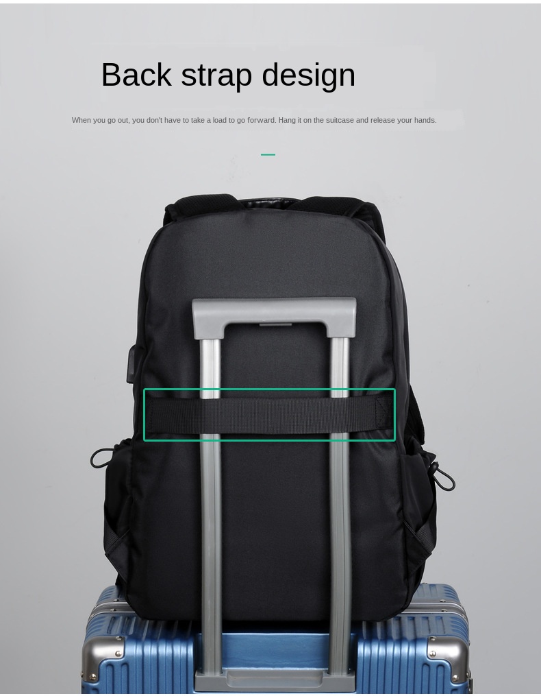 YIQI Enjoy High Quality Business Storage Laptop Bag with USB Charging Port Computer Bag Fashion Backpack Waterproof Outdoor Travel Student Backpack