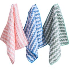 3Pcs Kitchen Cleaning Rag Coral Fleece Dish Washing Cloth Super Absorbent Scouring Pad Dry And Wet Kitchen Cleaning Towels as picture 3pcs