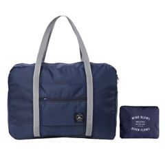 2022 New Nylon Foldable  Travel Waterproof Clothing Storage Bag Unisex Large Capacity Bag Luggage Women WaterProof Handbags Men Travel Bags as picture Dark Blue