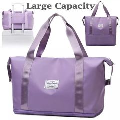 Home Travel Expandable Large Capacity Multifunctional Folding Fashion Outdoor Storage Bag Backpack Purple one size