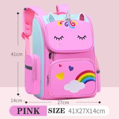Primary School Students Backpack 3D Cartoon Children's Schoolbag New Kindergarten Bag for Girls Boy Cute Rainbow Mochila Escolar Pink