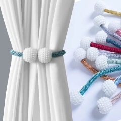 2pcs/set  Magnetic Pearl Curtain Clip Curtain Holders Tieback Buckle Clips Hanging Ball Buckle Tie Back Curtain Accessories Home Decor