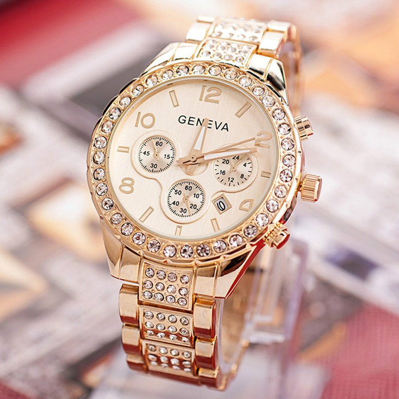 Watches Ladies Stainless Steel Exquisite Watchs Rhinestone Luxury Casual Japan Quartz Watch Women