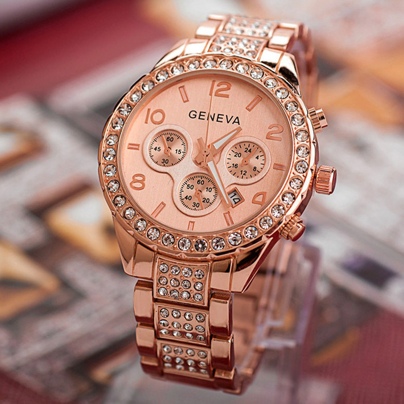 Watches Ladies Stainless Steel Exquisite Watchs Rhinestone Luxury Casual Japan Quartz Watch Women