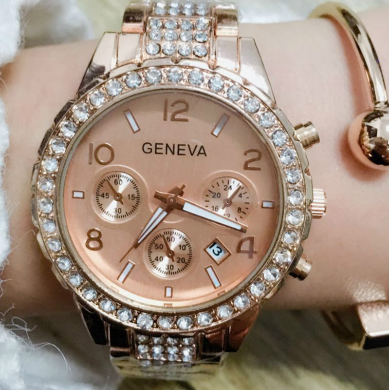 Watches Ladies Stainless Steel Exquisite Watchs Rhinestone Luxury Casual Japan Quartz Watch Women