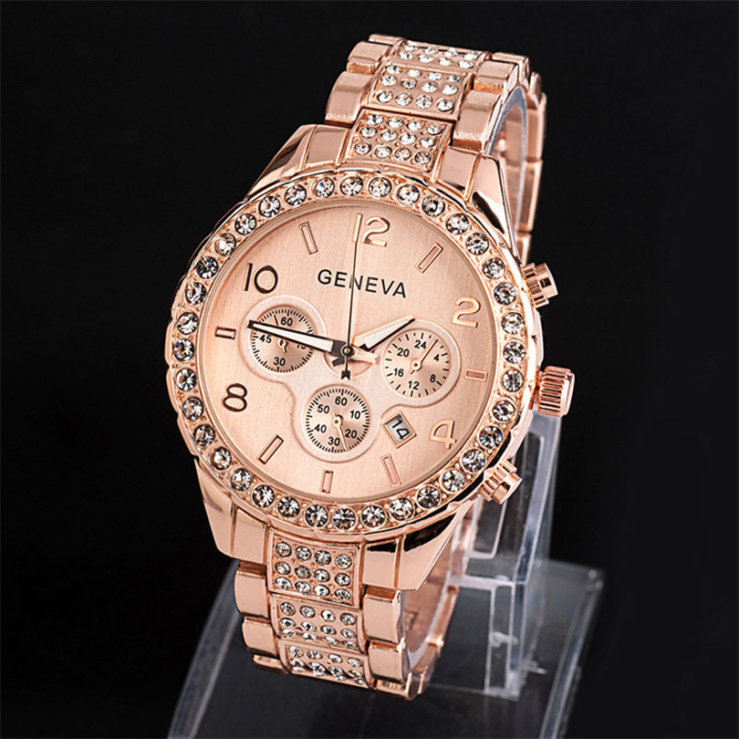 Watches Ladies Stainless Steel Exquisite Watchs Rhinestone Luxury Casual Japan Quartz Watch Women