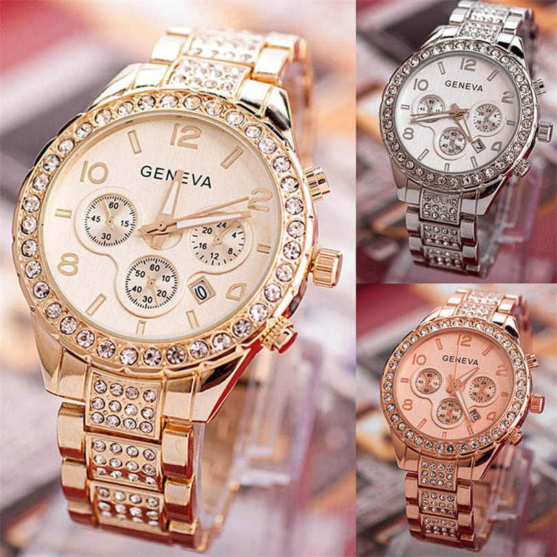 Watches Ladies Stainless Steel Exquisite Watchs Rhinestone Luxury Casual Japan Quartz Watch Women