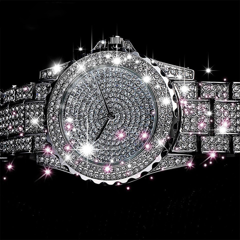 Quartz Watches Man Women Fashion Bling Casual Ladies Watche Female Gold Watchs Crystal Diamond Watch