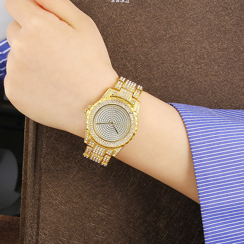 Quartz Watches Man Women Fashion Bling Casual Ladies Watche Female Gold Watchs Crystal Diamond Watch