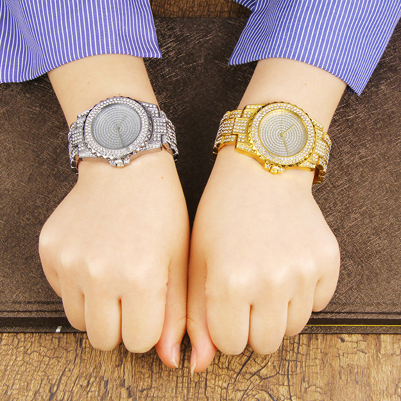 Quartz Watches Man Women Fashion Bling Casual Ladies Watche Female Gold Watchs Crystal Diamond Watch