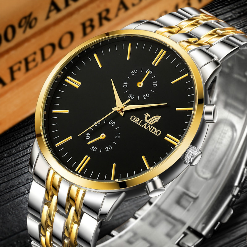 Fashion watches men business steel belt watchs japan quartz watche watchs gold silver watched watch