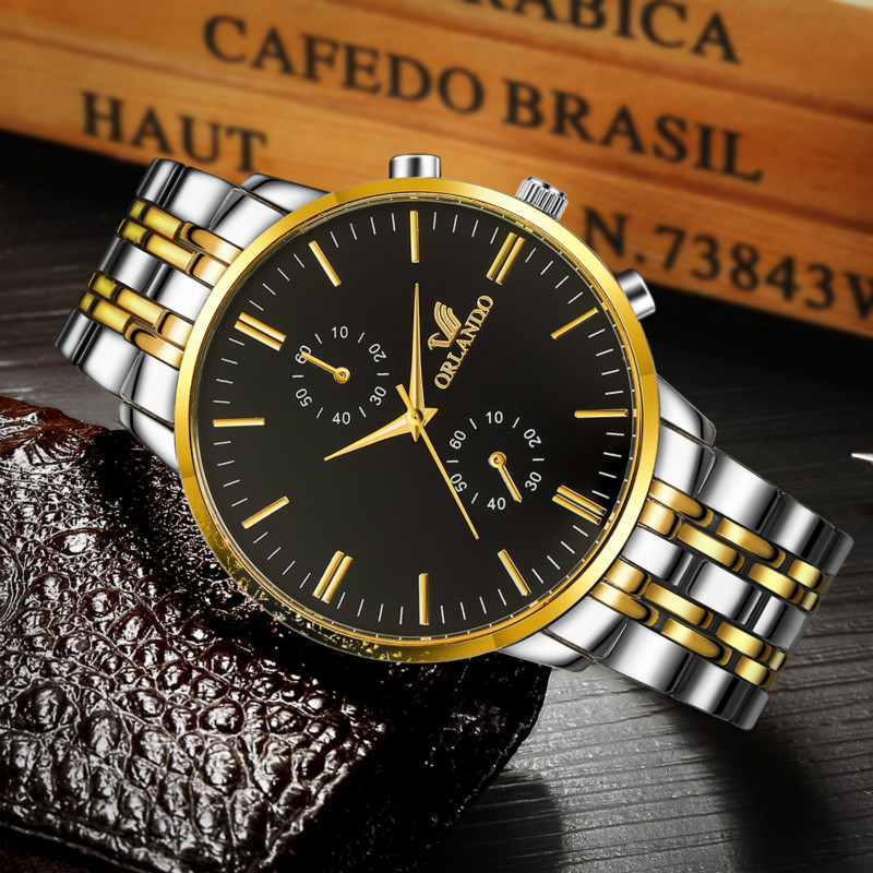 Fashion watches men business steel belt watchs japan quartz watche watchs gold silver watched watch