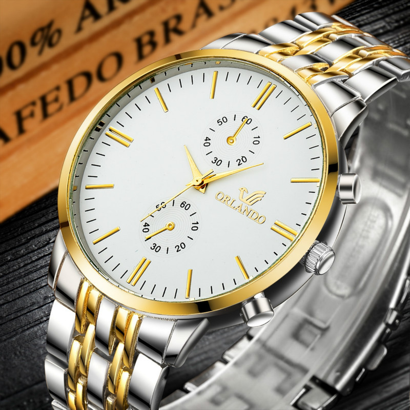 Fashion watches men business steel belt watchs japan quartz watche watchs gold silver watched watch