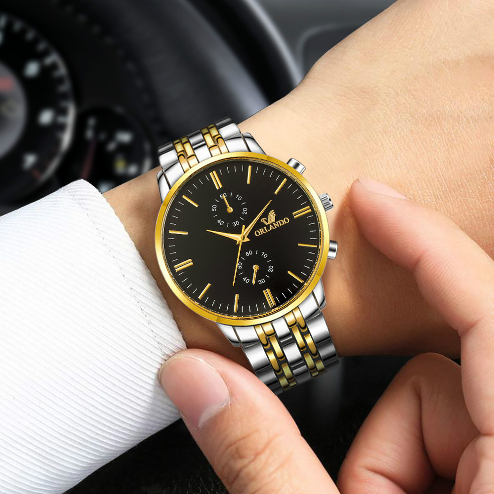 Fashion watches men business steel belt watchs japan quartz watche watchs gold silver watched watch