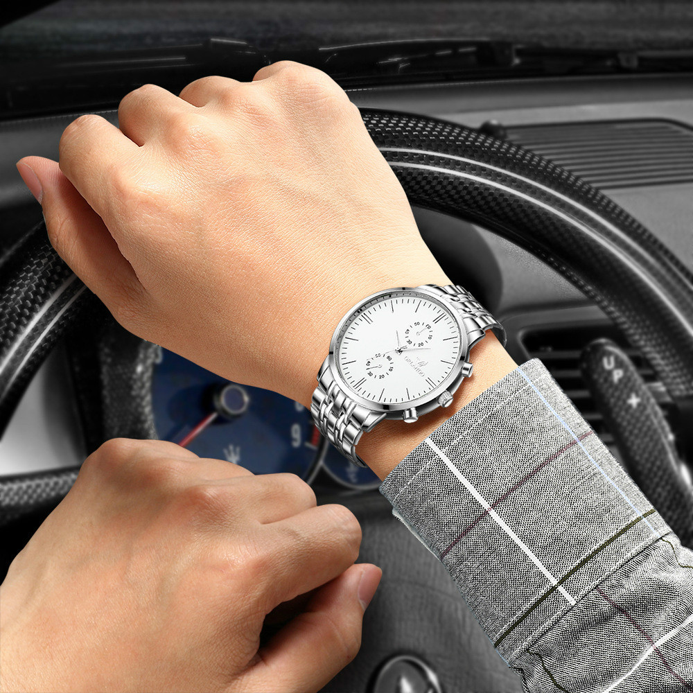Fashion watches men business steel belt watchs japan quartz watche watchs gold silver watched watch