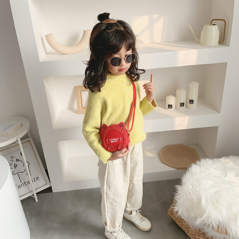Korean Princess Fashion Cat Shoulder Messenger Bag Cute Girl Baby Chain Accessories Handbags Wallet