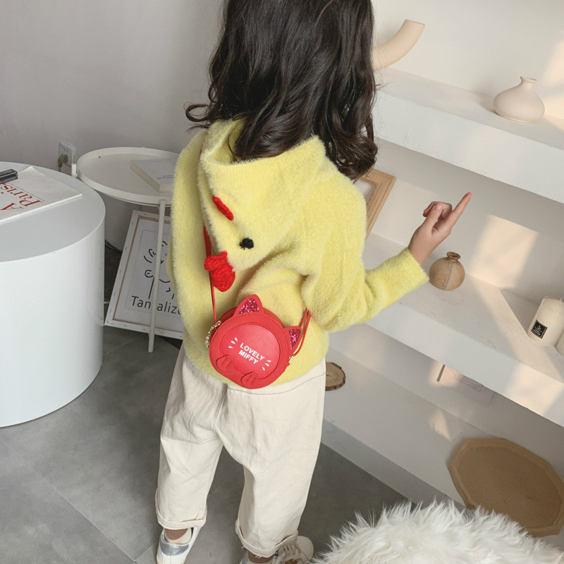 Korean Princess Fashion Cat Shoulder Messenger Bag Cute Girl Baby Chain Accessories Handbags Wallet