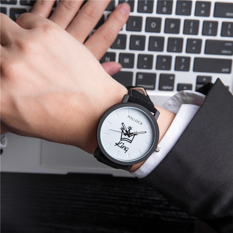 Fashion watches men and women queen king leather quartz wrist couple watche watchs ladies watched