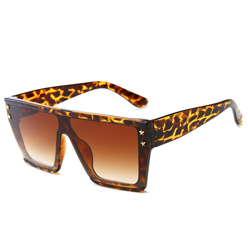 Flat Top Sunglasses Men Women Brand Square Shades UV400 Gradient Sun Glasses For Men and Ladies