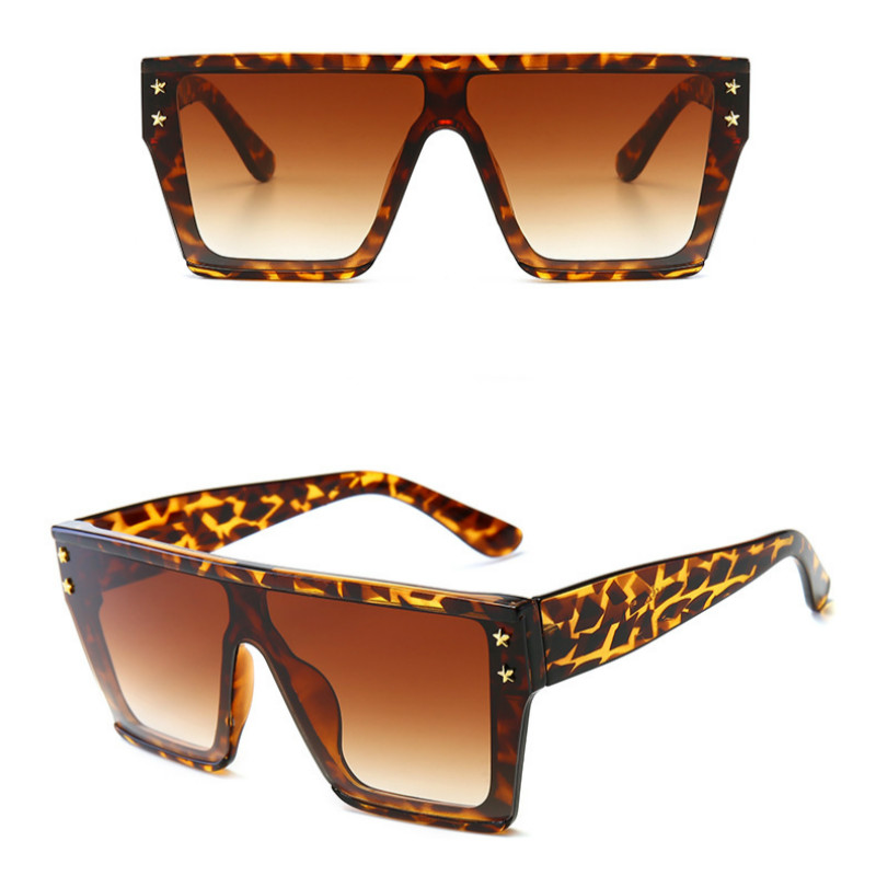 Flat Top Sunglasses Men Women Brand Square Shades UV400 Gradient Sun Glasses For Men and Ladies