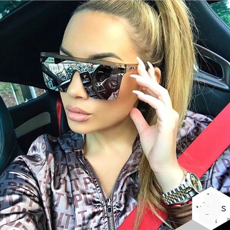 Flat Top Sunglasses Men Women Brand Square Shades UV400 Gradient Sun Glasses For Men and Ladies