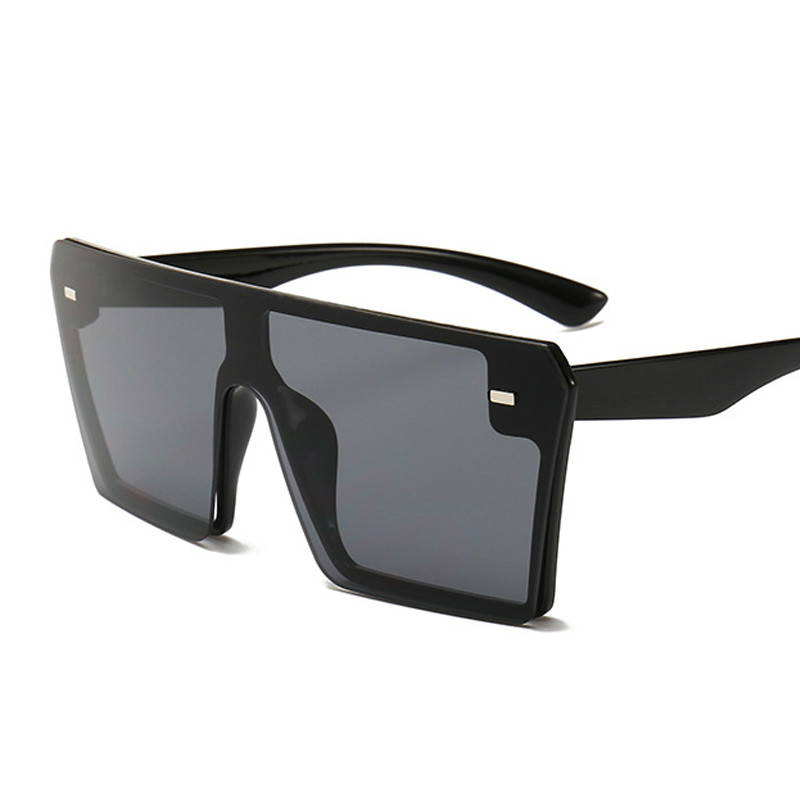 Oversized Square Sunglasses Men Or Women Luxury Brand Fashion Flat Top Clear Lens Shade Mirror UV400