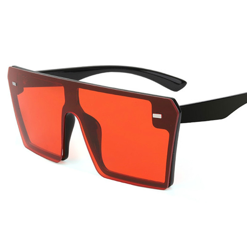 Oversized Square Sunglasses Men Or Women Luxury Brand Fashion Flat Top Clear Lens Shade Mirror UV400
