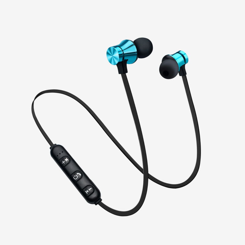 Bluetooth Earphone Sport Neckband Magnetic Wireless  Stereo Earbuds Metal With Mic