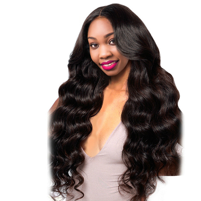 Female wig african black long curly hair Mid-point European and American fashion hoods wigs