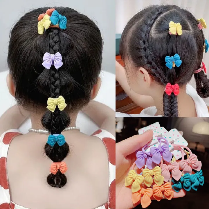 5 Pair children's hair rope head not hurt hair baby ties hair rubber band princess hair ring children's hair ornaments small rubber band