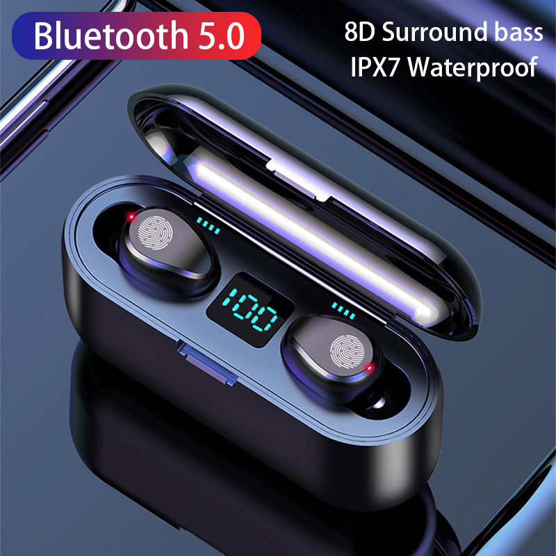 VEDO F9 Bluetooth Earphone Mini True Wireless Stereo Earbuds With LED Digital earPods Display