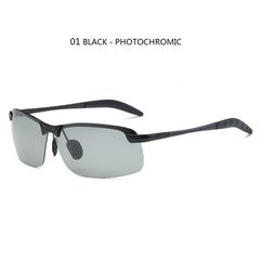 Photochromic Sunglasses Polarized Driving Chameleon Glasses Men's Fashion Change Color Sun Glasses Black CHAMELEON