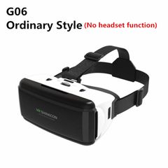 Original VR Virtual Reality 3D Glasses Box Stereo VR Google Cardboard Headset Helmet For IOS Android Smartphone,Wireless Rocker White Only G06