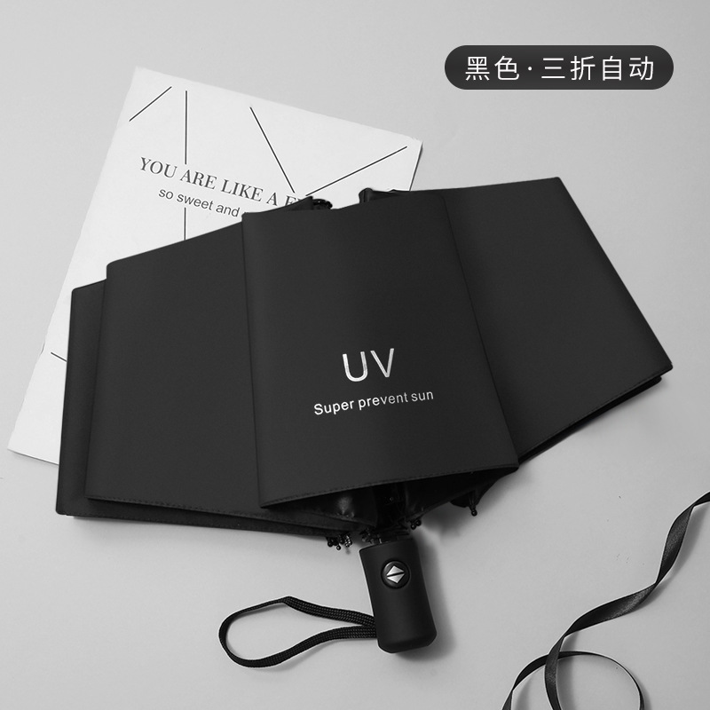Fully Automatic Umbrella Sunscreen Anti-UV Sun Umbrella Three-fold Cartoon Rain Umbrella Folding Bear Umbrella Sunshade